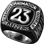 Creative animation studio ring with number 23